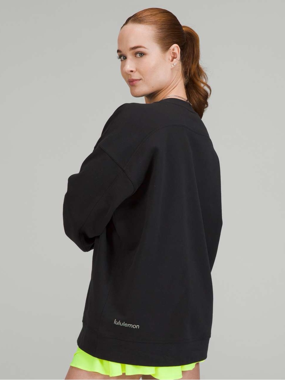 193. Lululemon Perfectly Oversized Crew *Pride Black pullover - Picture 5 of 9